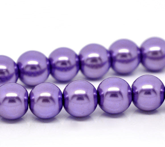 10mm GRAPE PURPLE Round Glass Pearls  40 beads  bgl0457