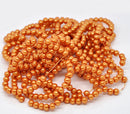 8mm LIGHT PUMPKIN ORANGE Round Glass Pearls . 110 beads (32" strand) . Bgl0435
