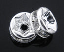 6mm CLEAR Rhinestone Crystal Spacer Rondelle Beads . 30 pieces  bme0195