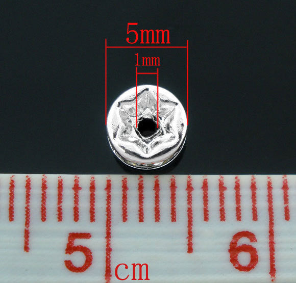 6mm CLEAR Rhinestone Crystal Spacer Rondelle Beads . 30 pieces  bme0195