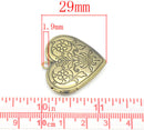 2 Antique Bronze Flower Pattern Heart Picture/ Photo Frame Locket Pendants 29x29mm (Fits 21x17mm) CHB0155