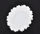 2 Resin SNOW WHITE Picture Frame Setting Blanks .  holds cameo 24 x 18mm cab0247