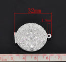 2 Silver Plated Picture/ Photo Locket Frame Pendant 32x27mm (Fits 19mm on inside) chs0429
