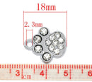 4 Silver Metal RHINESTONE PAW Print School Team Mascot Charms or Pendants, Bear, Tiger, Panther, Cougar chs1034A