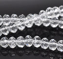 18mm CLEAR CRYSTAL Faceted Glass Crystal Rondelle Beads, 6 large beads, bgl1581