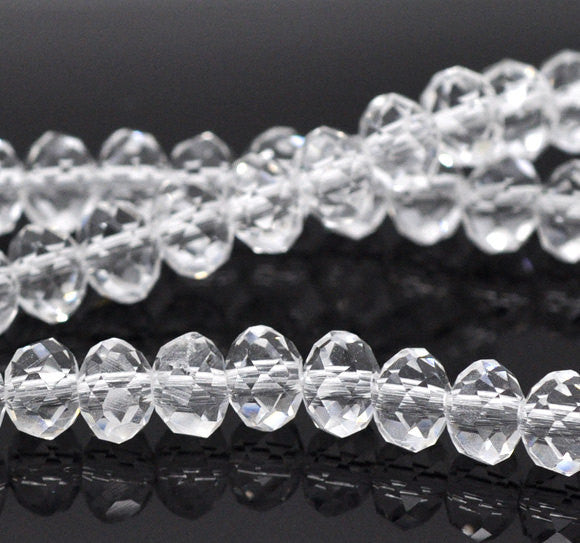 10mm CLEAR CRYSTAL Faceted Glass Crystal Rondelle Beads 36 beads, bgl1051b