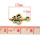 Gold Tone Fleur-De-Lis Charm Pendants 17x10mm  10 pieces  chg0067