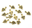 Gold Tone Fleur-De-Lis Charm Pendants 17x10mm  10 pieces  chg0067