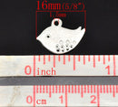 20 Silver Plated Bird Charm Pendants 16x13mm (5/8"x1/2")   chs0823