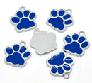 4 Enamel Dark BLUE PAW Print School Mascot Charm Pendants. Bear, Tiger, Panther, Cougar. che0059