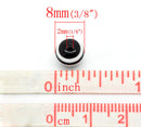 200 Round BLACK and WHITE STRIPE Striped Beads . acrylic . great for homecoming . 8mm   bac0097