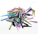 12 Mixed Acrylic Spikes for Hoop Earrings . 36x5mm (1-3/8"x1/4")  bac0276