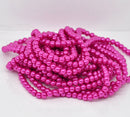 8mm HOT PINK FUCHSIA Glass Pearls . 50 pieces . bgl0431