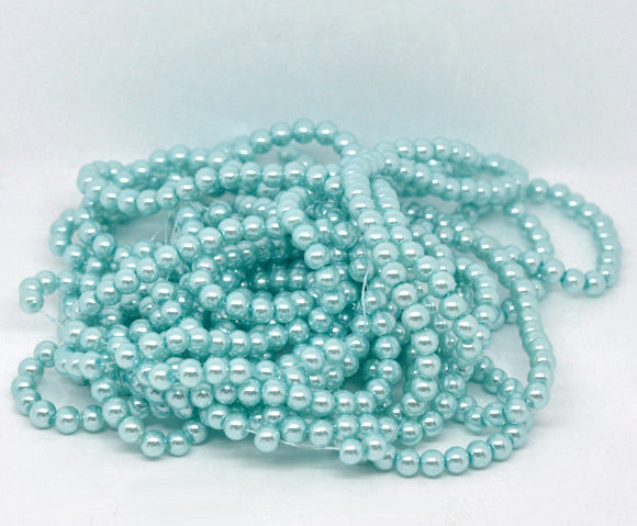 8mm SKY BLUE Baby Blue Glass Pearls  50 beads  bgl0444