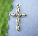 2 Ornate Latin Cross Beads Charms Pendants 18 x 29mm, always shipped from the USA . chs0297