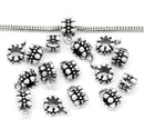 4 Silver Tone Bail Beads. Fits European Style Bracelets and Necklace Chains 14x9mm FBA0008