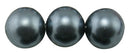 10mm Dark SLATE GRAY Grey Charcoal Hematite Round Glass Pearls  40 beads  bgl0459