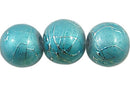 10mm Turquoise Glass Pearls with Drizzle Accents, Rare, Hard to Find, 40 beads, always shipped from USA bgl0697