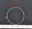 Bulk Package 100 LARGE SILVER Plated Wine Glass Charm Rings or Earring Hoops 40x35mm  fin0085b