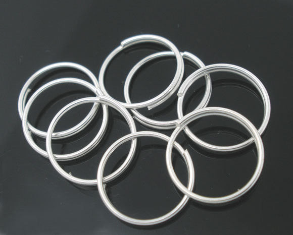 50 Silver Plated Double Loops Split Rings Open Jump Rings 10mm  jum0037a