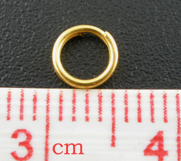 50 SMALL Gold Plated Double Loops Split Rings Open Jump Rings 5mm jum0006a