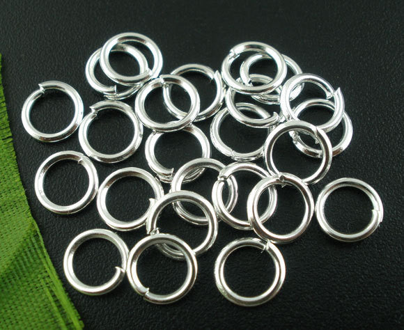 50 Silver Plated Open Jump Rings 7mm x 1.0mm, 18 gauge wire  jum0043a