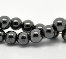 8mm HEMATITE GEMSTONE Round Beads . 1 strand, 50 beads  ghe0022