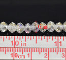 17" strand  Clear AB Color Crystal Glass Faceted Rondelle Beads 6mm . about 100 beads bgl1038