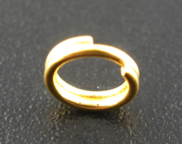 50 Gold Plated Double Loops SPLIT Rings Open Jump Rings 8mm  jum0060a