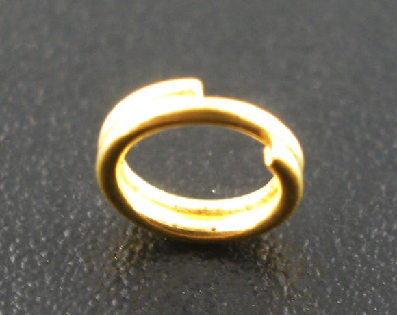 50 SMALL Gold Plated Double Loops Split Rings Open Jump Rings 4mm jum0095a