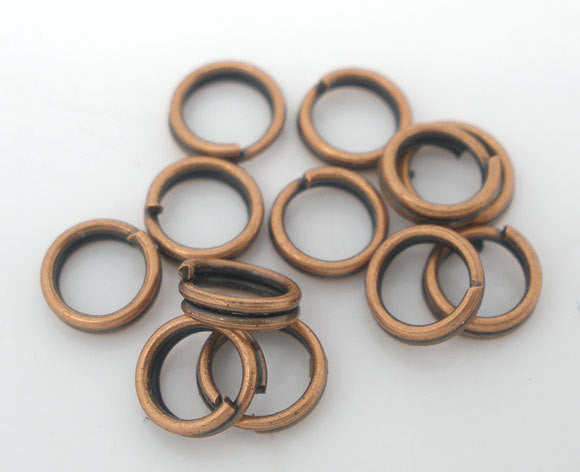 1000 BULK SMALL Copper Plated Double Loops Split Rings Open Jump Rings 4mm jum0051b