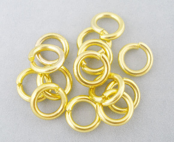 Bulk Package 200 Gold Plated Open Jump Rings 8mm x 1.5mm, 15 gauge wire  jum0062b