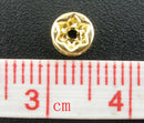 5mm Gold Plated CLEAR Rhinestone Crystal Spacer Rondelle Beads . 10 pieces bme0077