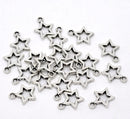10 Antique Tibetan Style Silver Metal OPEN STAR Charm Pendants 15mm x 12mm  chs0771a