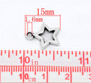 10 Antique Tibetan Style Silver Metal OPEN STAR Charm Pendants 15mm x 12mm  chs0771a
