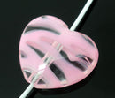 50 Bulk Package Small Zebra Stripe Print Lucite Acrylic HEARTS beads, LIGHT PINK bac0195b