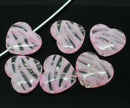 50 Bulk Package Small Zebra Stripe Print Lucite Acrylic HEARTS beads, LIGHT PINK bac0195b