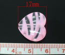 50 Bulk Package Small Zebra Stripe Print Lucite Acrylic HEARTS beads, LIGHT PINK bac0195b