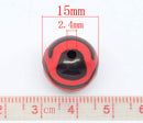 30 RED Zebra Striped Round Acrylic Spacer Beads 15mm  Bulk Package . bac0177b