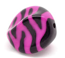 20 HOT PINK Helix Wavy Shaped Zebra Striped Acrylic Spacer Beads 23x18mm  Bulk Package  bac0196