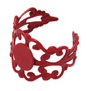 CRIMSON RED Brass Gold Metal Ring Blanks . fully adjustable sizing . 10 pieces . fin0077