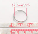 20 Silver Tone Metal Ring Blanks . Thin Band . size 7.5-9.5, adjustable. fin0271