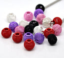 10 Small Wire Mesh Beads for Hoop Earrings . 14x12mm, mixed colors, large holes, fits European Chains bme0325