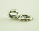 20 Silver Tone Metal SCALLOPED Spoon Glue-On Bails for Pendants  16x6mm   flat back  fba0020