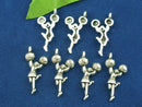 10 Antique Silver CHEERLEADER Cheer Charm Pendants .  28x13mm  chs0585