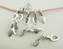 15 Silver pewter spoon glue on bails for pendants . fba0036