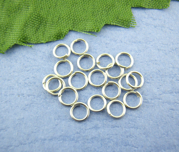 50 Silver Tone Open Jump Rings 4mm x 0.7mm, 21 gauge wire jum0097