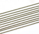 10 meters (over 32 feet) Antique Bronze Gold Tone Metal Ball Chain 1.5mm  fch0133