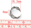 ANTIQUE SILVER METALLIC Brass Metal Ring Blanks . fully adjustable sizing . 10 pieces . fin0082