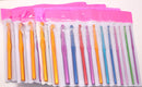 Full Set of 12 Aluminum Crochet Hooks, sizes 2.5mm to 10mm . vibrant colors  tol0196
